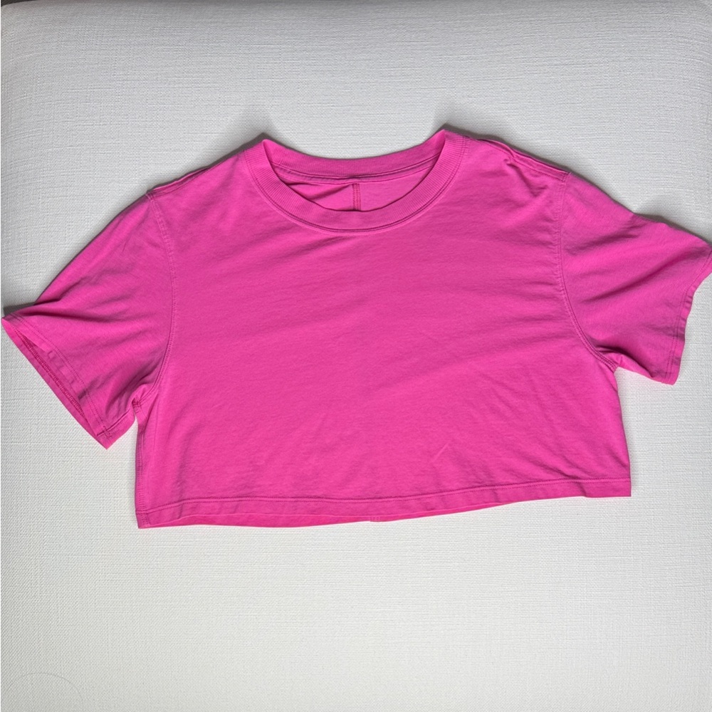 Lululemon Pink All Yours Cropped T-Shirt